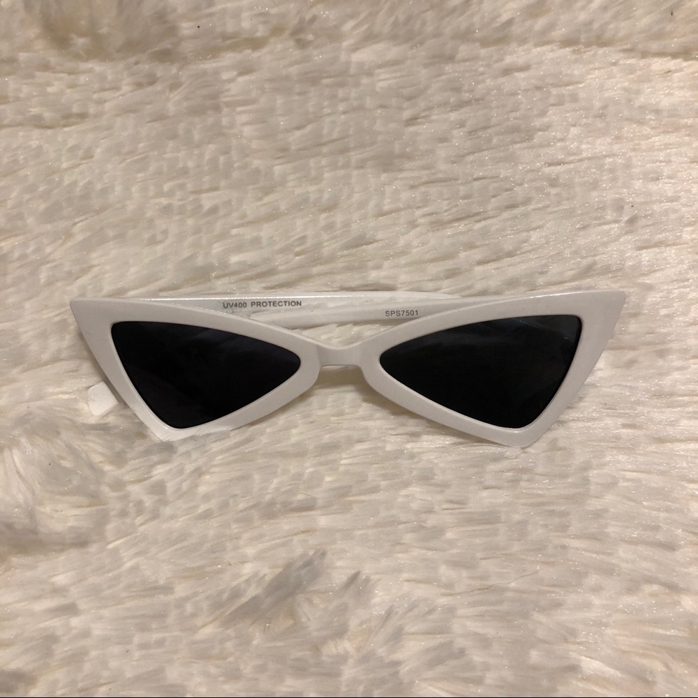 white funky retro sunglasses